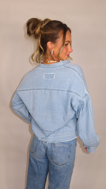 Demi Washed Denim Top