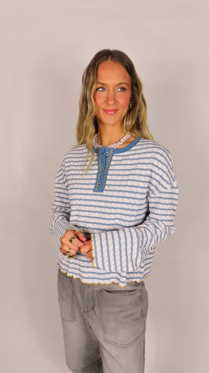 Miranda Stripe Henley Top