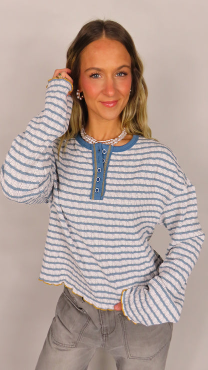 Miranda Stripe Henley Top