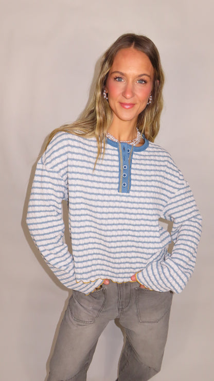 Miranda Stripe Henley Top