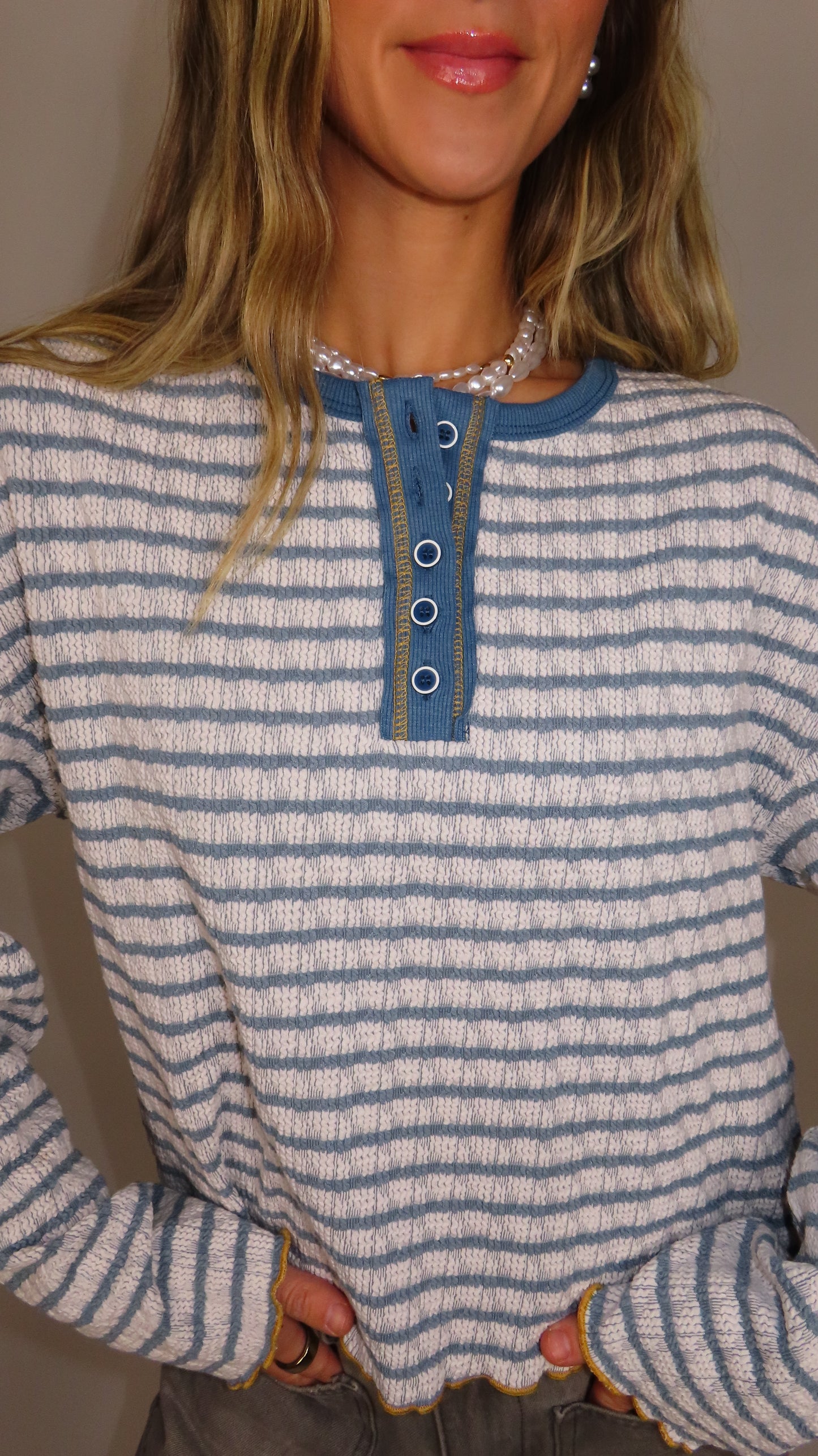 Miranda Stripe Henley Top