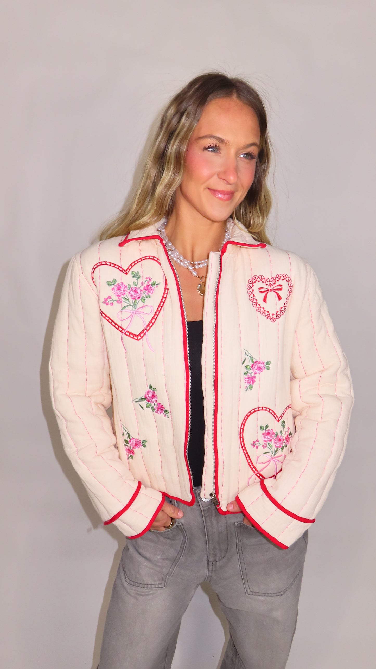 Amelia Embroidered Quilted Jacket