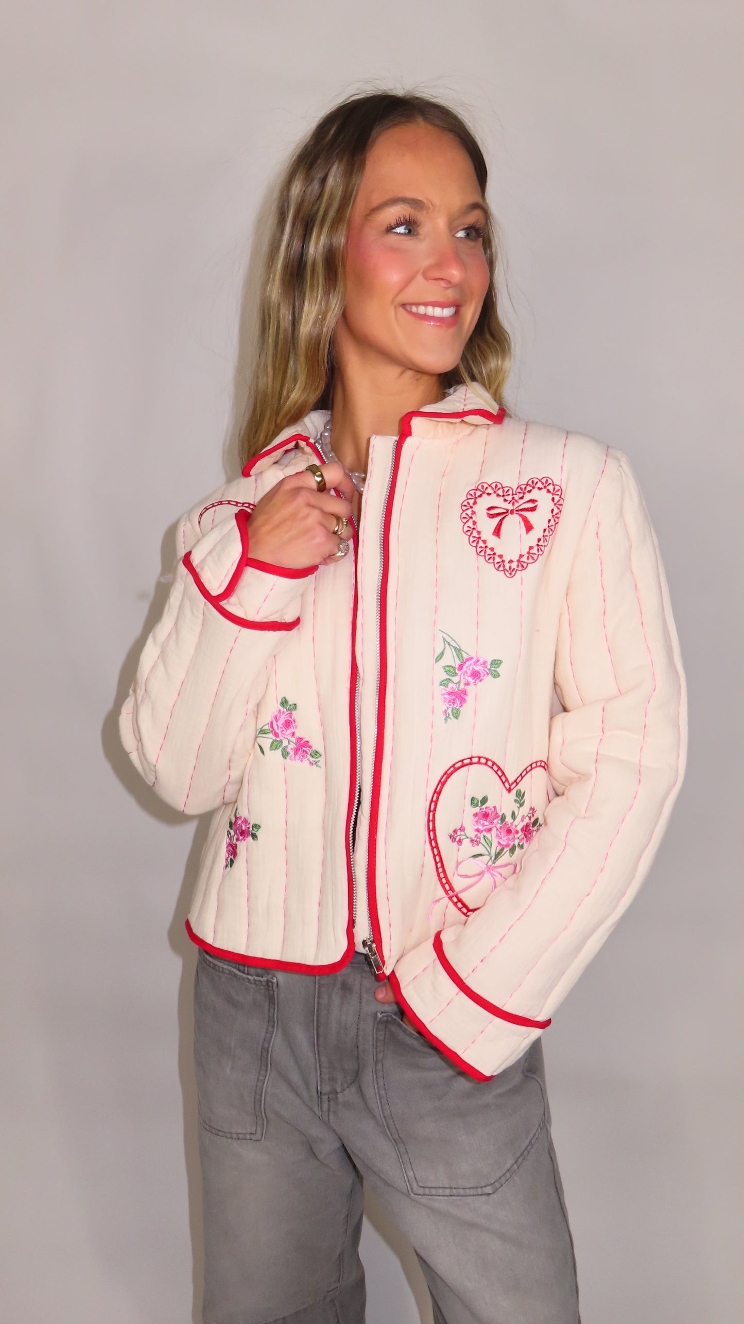 Amelia Embroidered Quilted Jacket