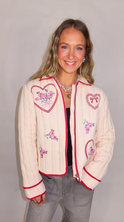 Amelia Embroidered Quilted Jacket