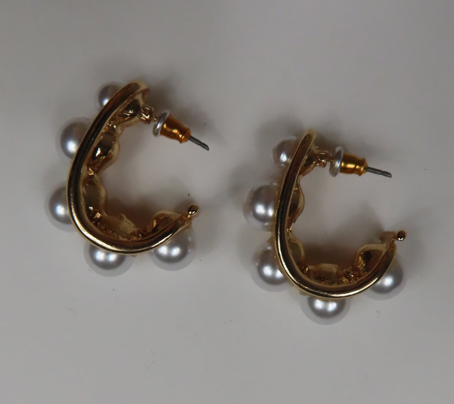 Pearl Drop Hoop Earrings