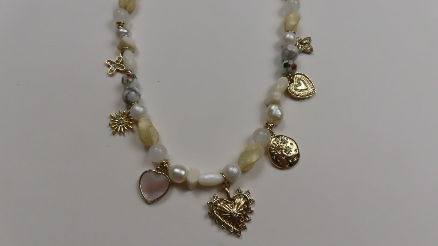 Adore Pearl Charm Necklace