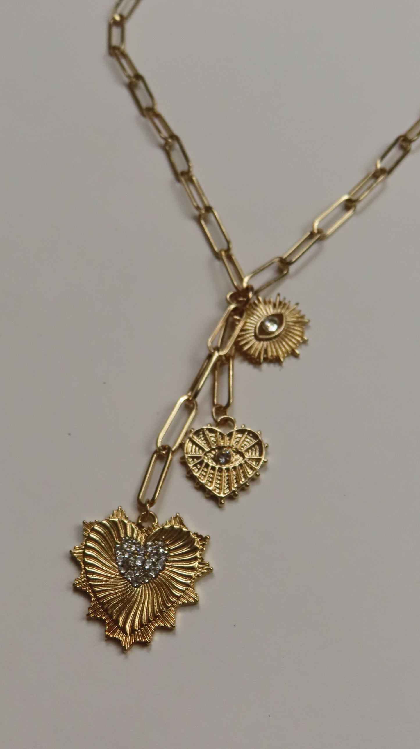 Sun Heart Charm Necklace