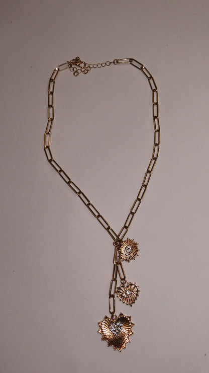 Sun Heart Charm Necklace