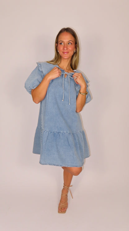 Vintage Charm Denim Dress