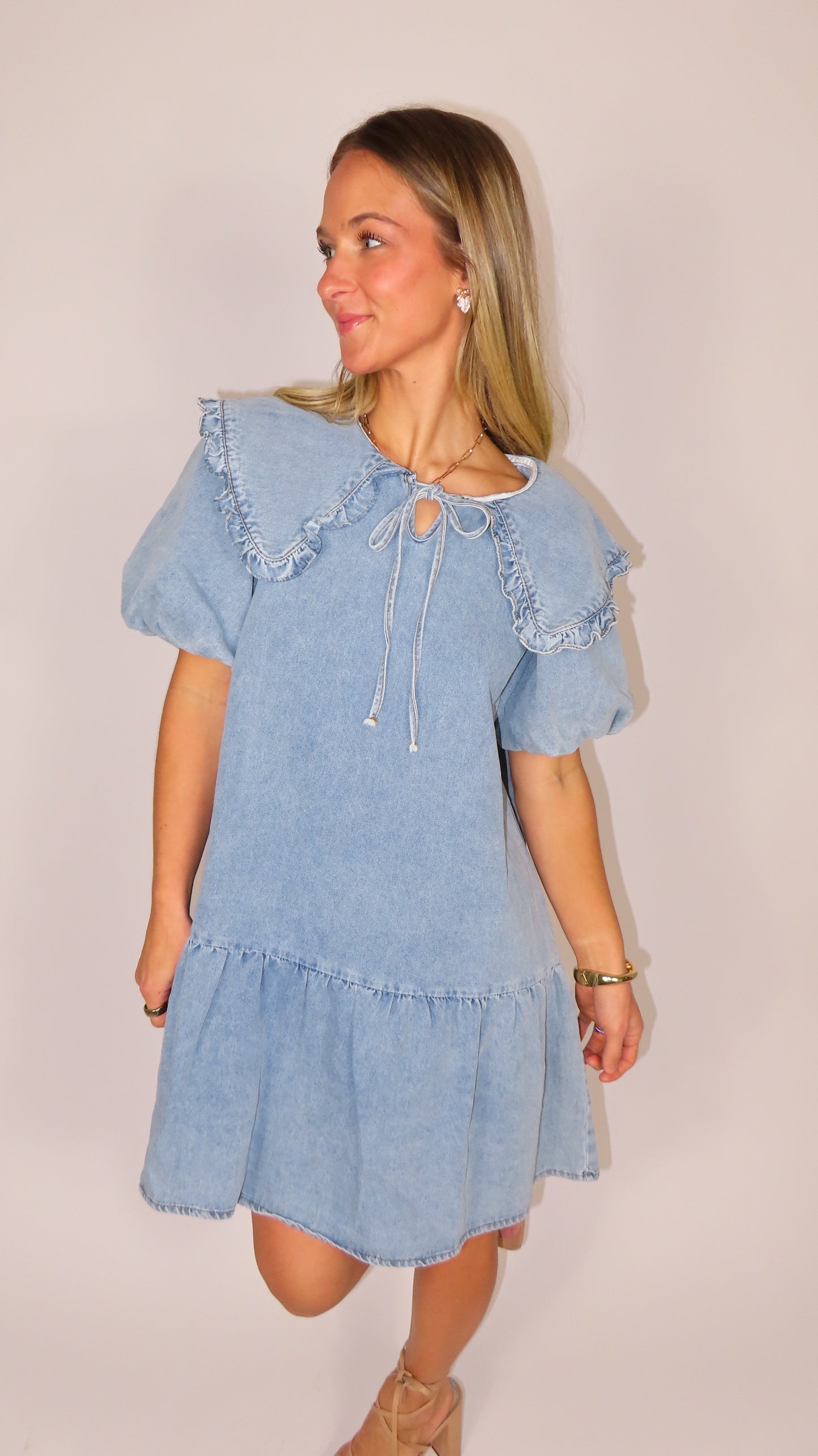 Vintage Charm Denim Dress