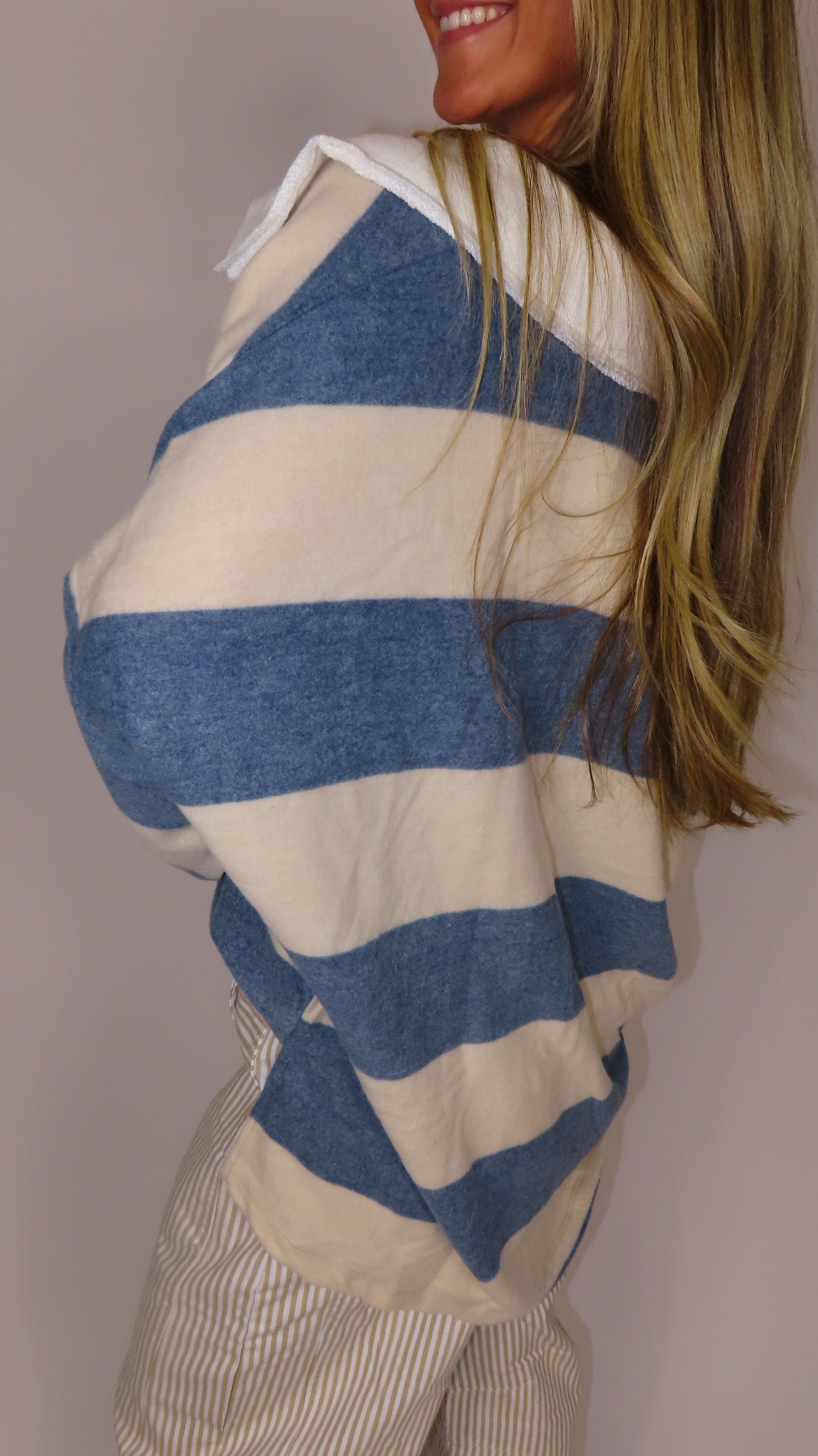 Chloe Striped Collared Top