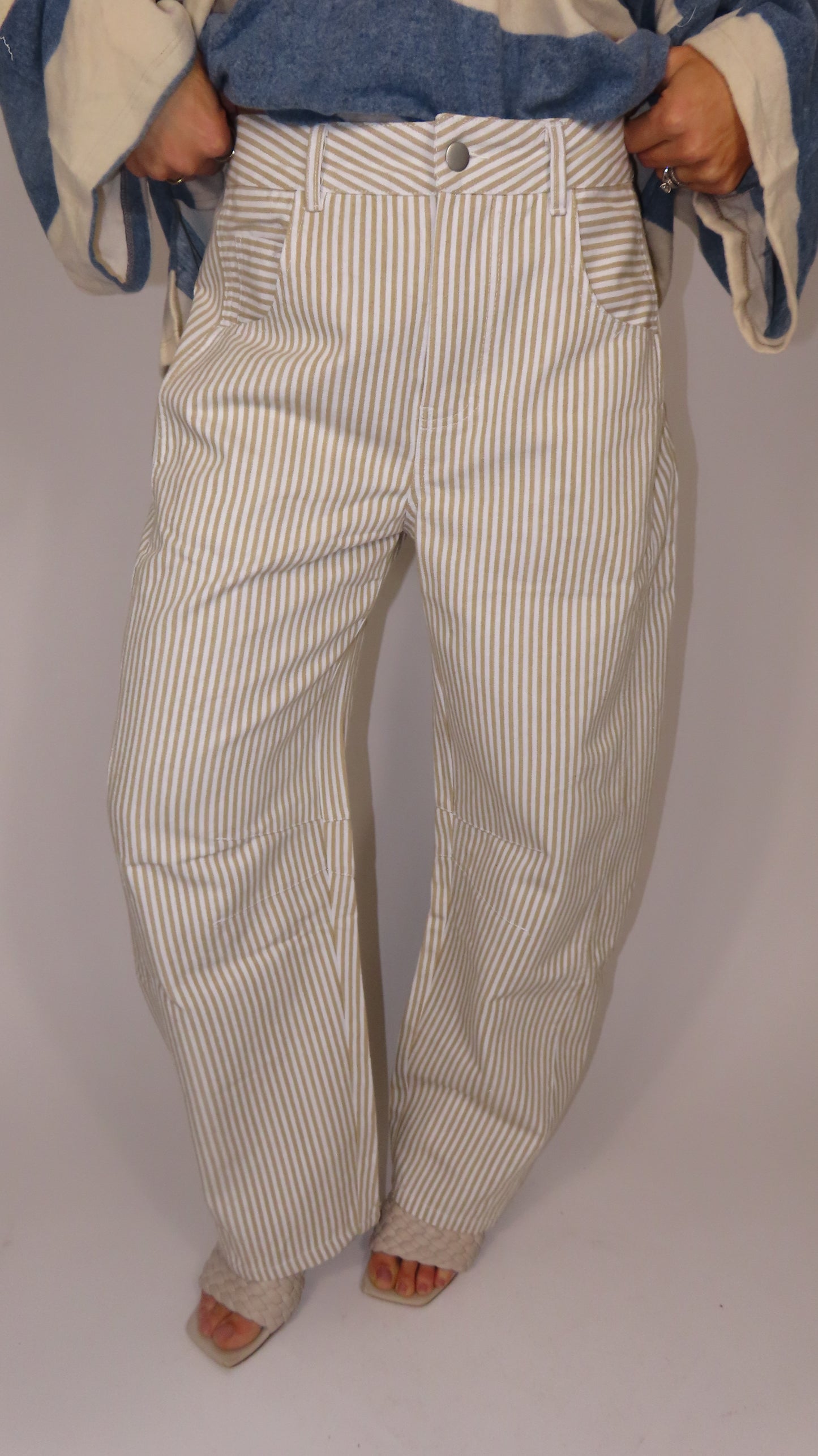 Harper Pinstripe Barrel Pants