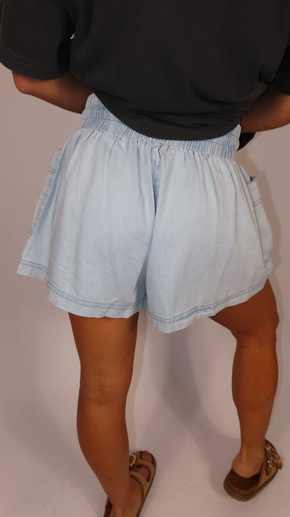 Seaside Breeze Chambray Shorts