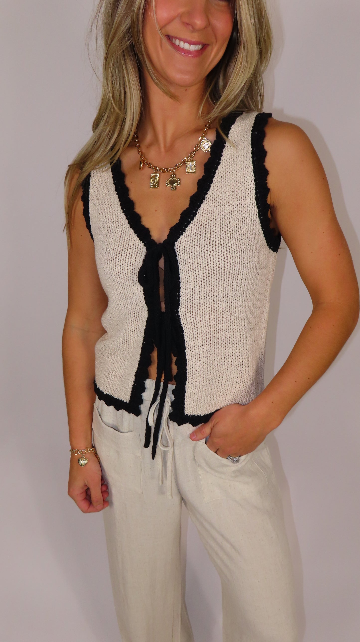 Camille Tie Knit Tank