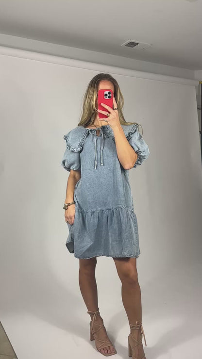 Vintage Charm Denim Dress