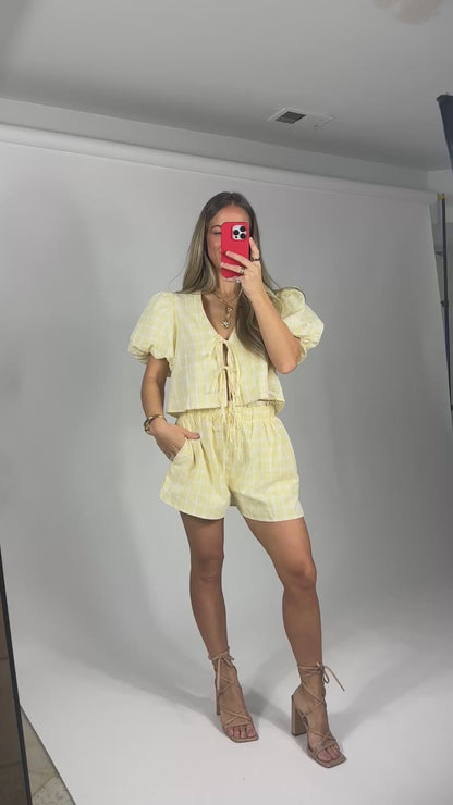 Sunny Tie Short Sleeve and Shorts Set